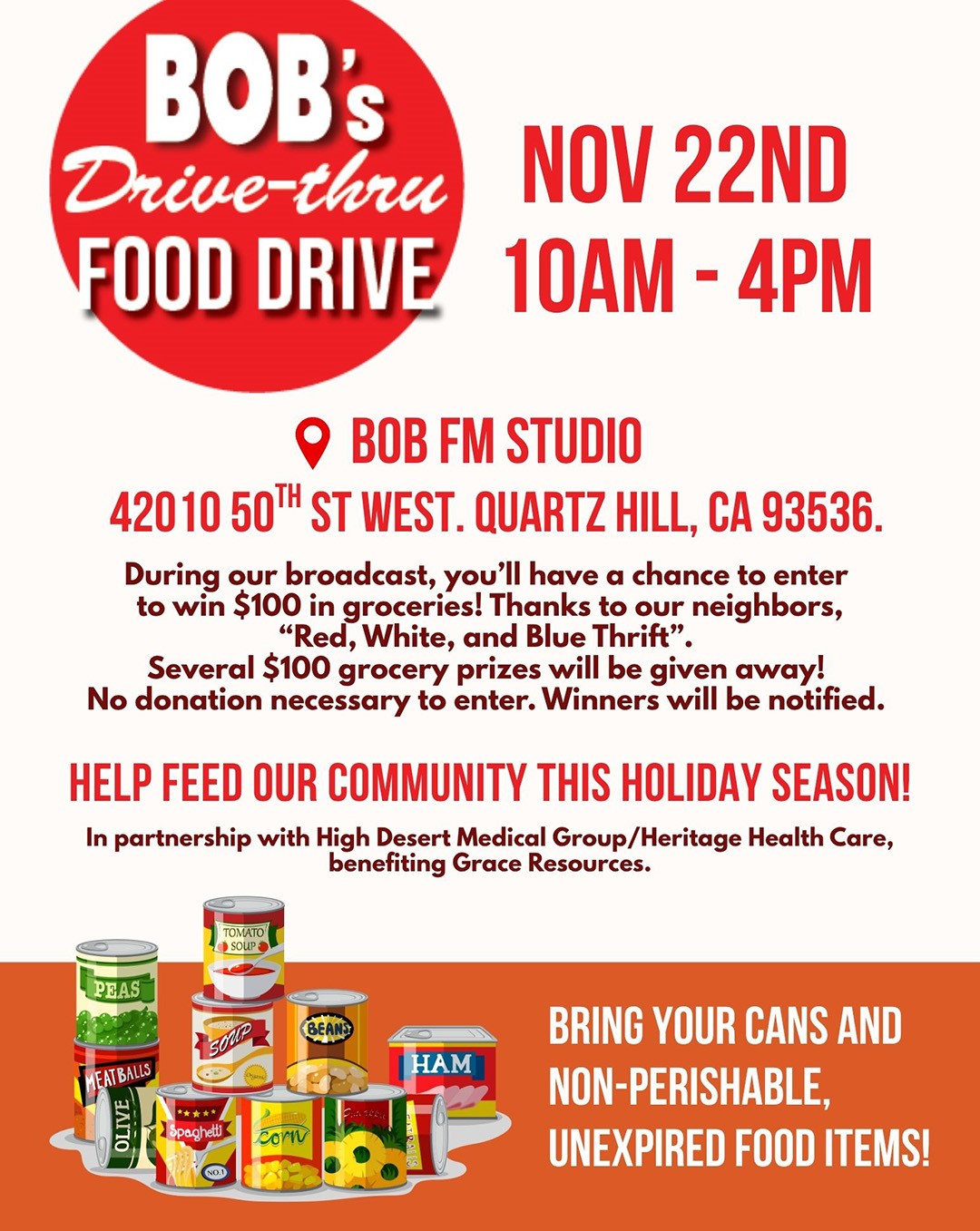 Bob's Drive-thru Food Drive